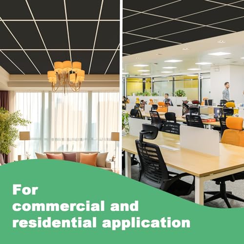 Smooth White Drop Ceiling Tile 2ft x 4ft, Ceiling Panel 24 x 48in – Waterproof, Washable and Fire-Rated