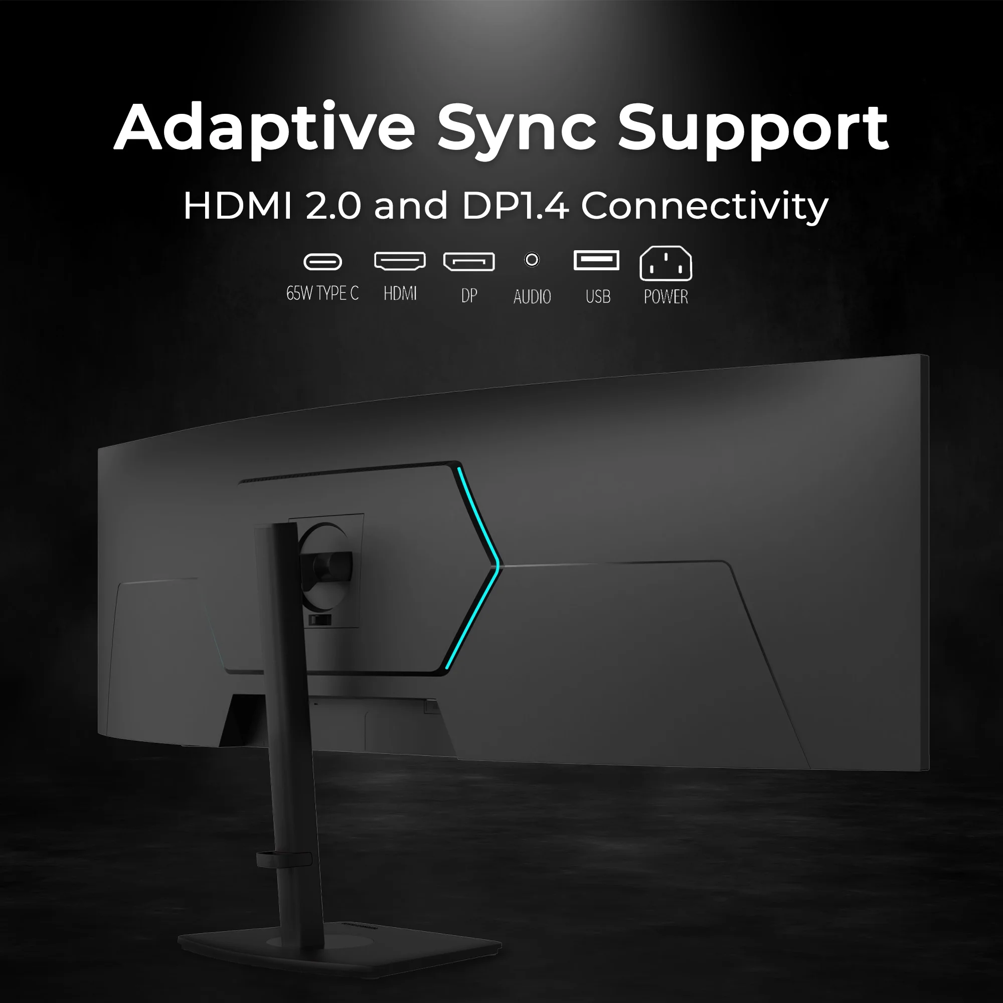 "Deco Gear 49"" 5K Curved Gaming Monitor, 120 Hz, 101% NTSC, 100% sRGB, Adjustable Stand"