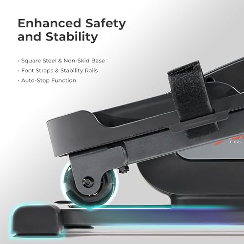 Sunny Health & Fitness Smart Mini Elliptical Trainer, Indoor Under-Desk Pedal Exerciser for Mobility & Cardio Workout, Free SunnyFit App Connection
