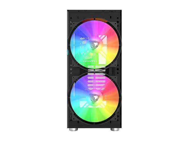 Montech Air x ATX Mid-Tower Case, Super High Airflow, Pre-Installed Dual 200mm ARGB Fans, 120mm ARGB Fan, ARGB Controller, Mothe