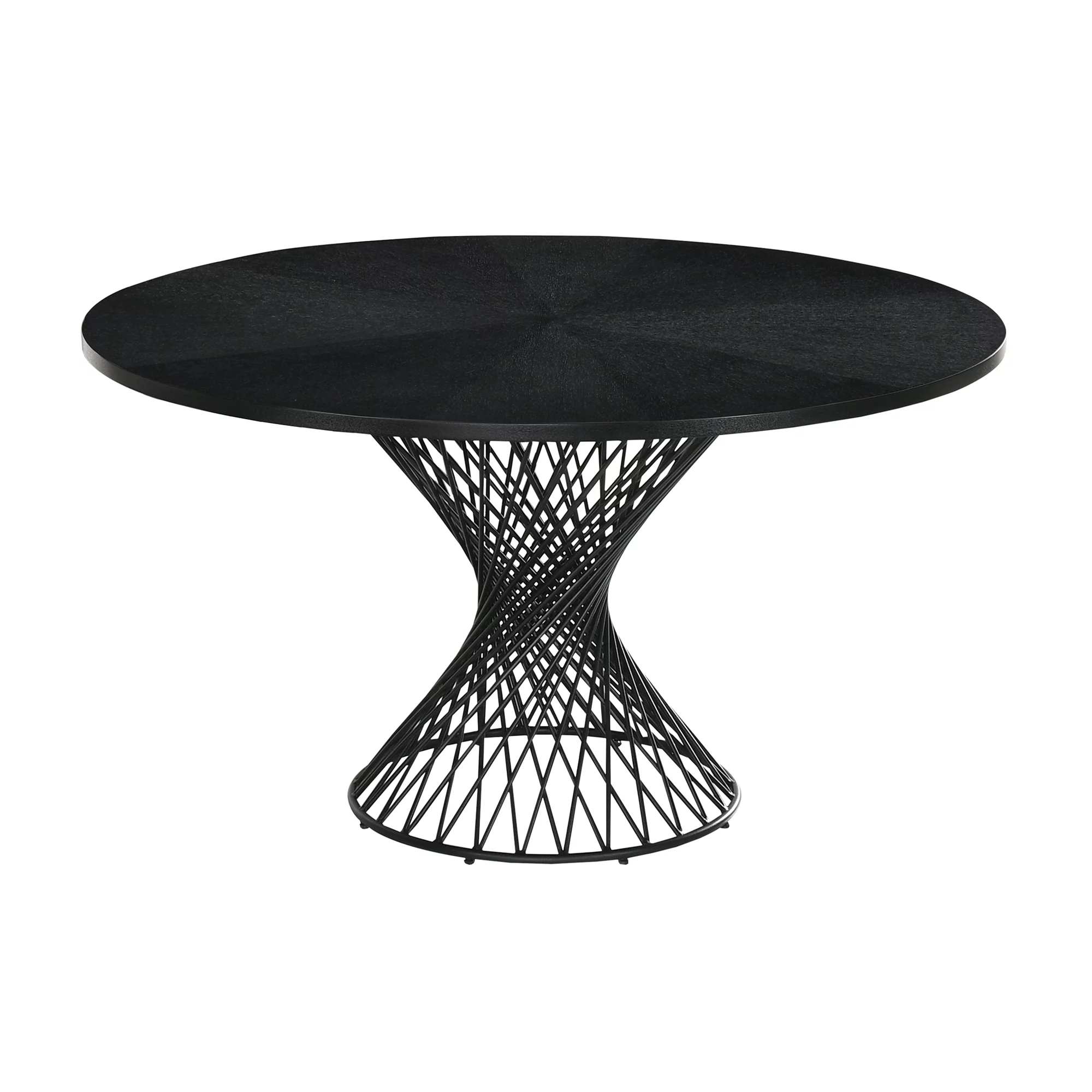Armen Living Cirque Rowan 5-Piece Wood Dining Table and Chair Set in Black/Gray