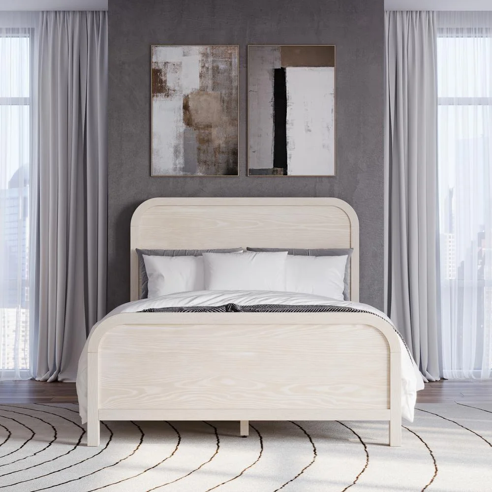 Modus Furniture Drake Wood Platform Bed in Sugar