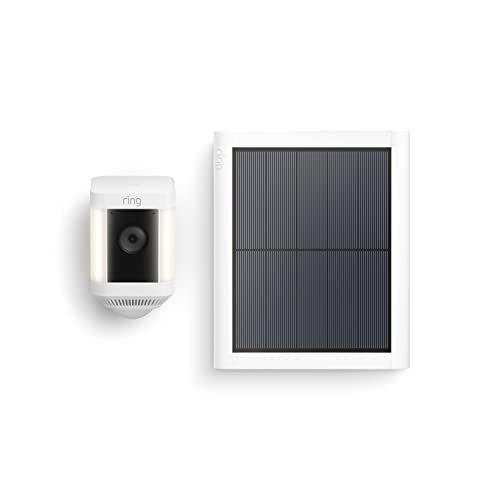 Ring Spotlight Cam Plus, Battery | Two-Way Talk, Color Night Vision, and Security Siren (2022 release) - White