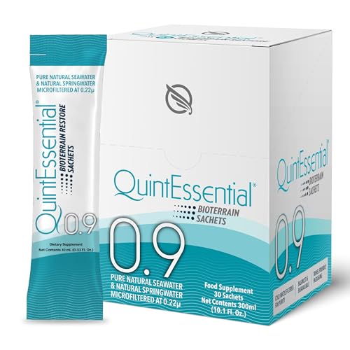 Quicksilver Scientific Quintessential 3.3 Sachets - Hypertonic Solution - Filtered Sea Water Hydration Packets and Quintessential 0.9 Sachets