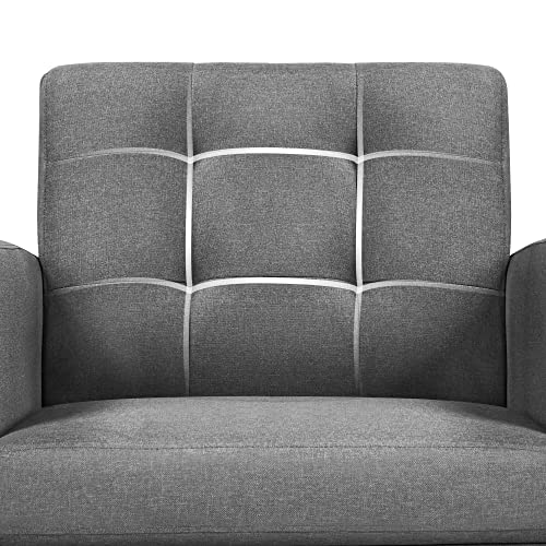 Yaheetech Mid-Century Accent Chairs, PU Leather Modern Upholstered Living Room Chair