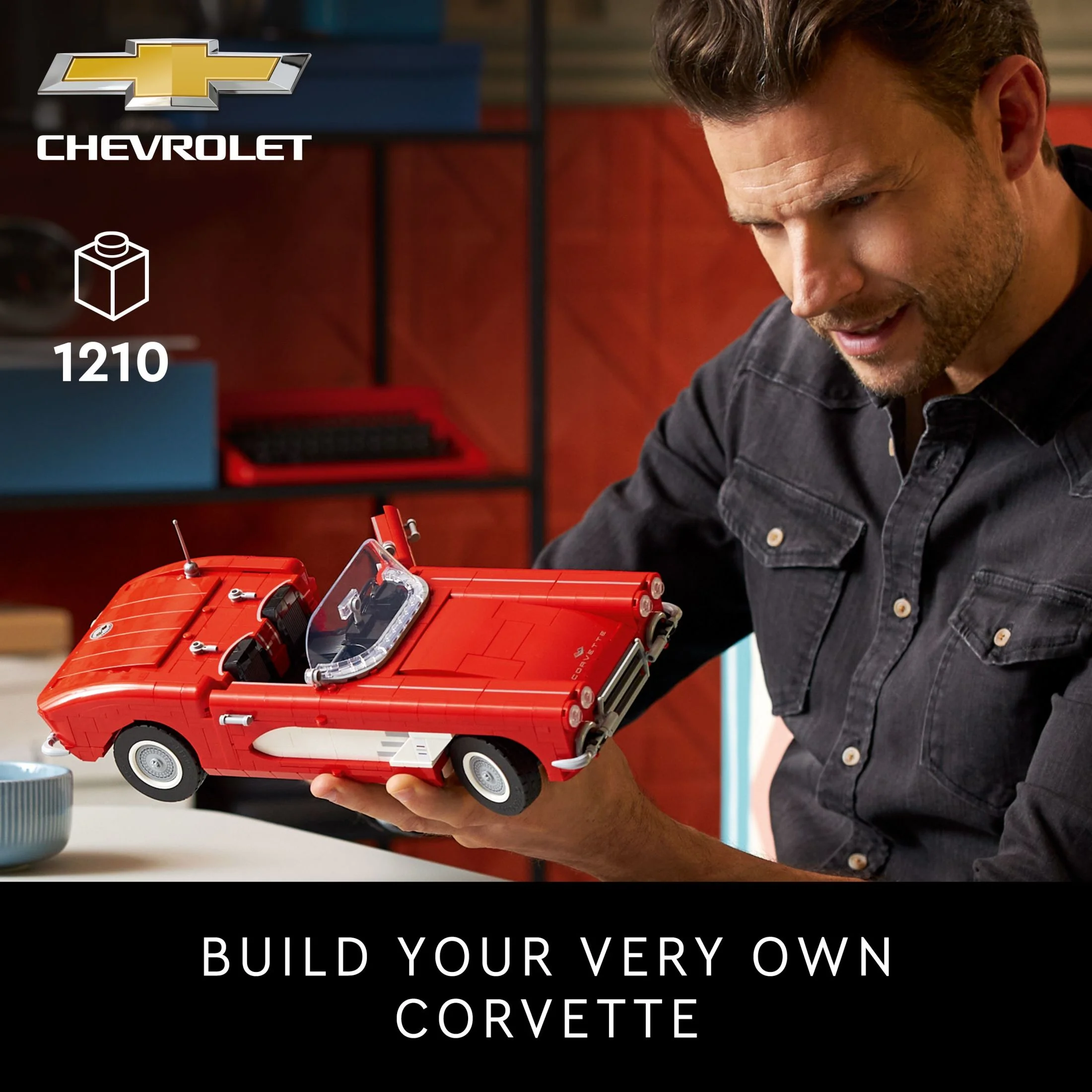LEGO Icons Corvette Classic Car Model Building Kit for Adults, Gift Idea for Classic Car Lovers