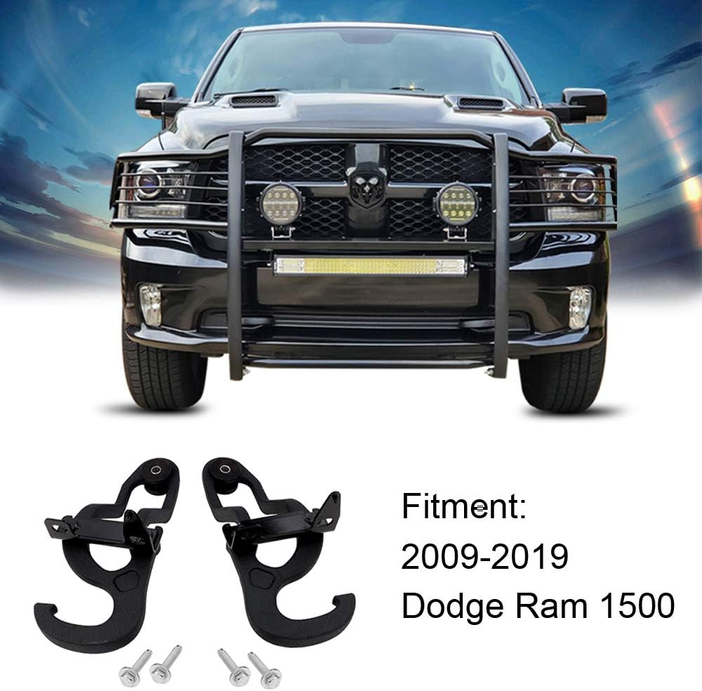 ENIXWILL Ram Front Tow Hooks Fit for 2009-2019 Dodge Ram 1500 Replace OEM 82210967 68196982AA