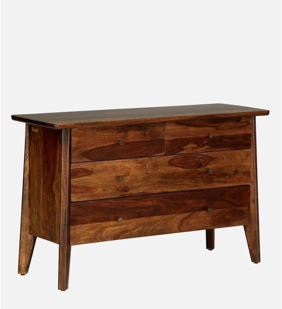 Classic Mango Wood Chest of 4 Drawer Provincial Teak Finish Cabinet Storage Units,Indian Solid Wood,Living Room Bedroom Furniture