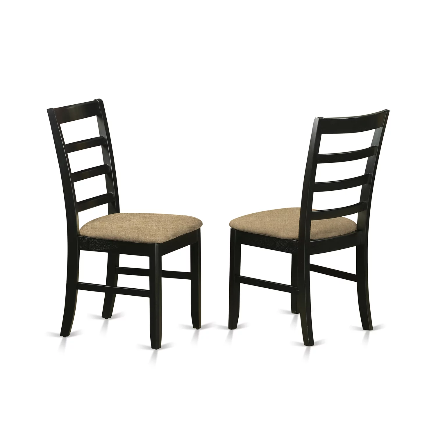 East West Furniture Weston 5-piece Wood Dining Set with Linen Seat in Cherry