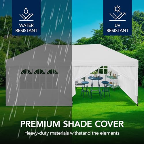 Best Choice Products 10x20 Party Tent, Heavy Duty Waterproof Large Outdoor Event Easy Pop Up Canopy Shelter w/Sidewalls, 1-Button Setup, Wheeled Case