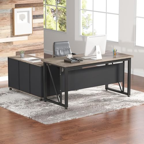 Tribesigns 63 inches Executive Desk and 47" lateral File Cabinet