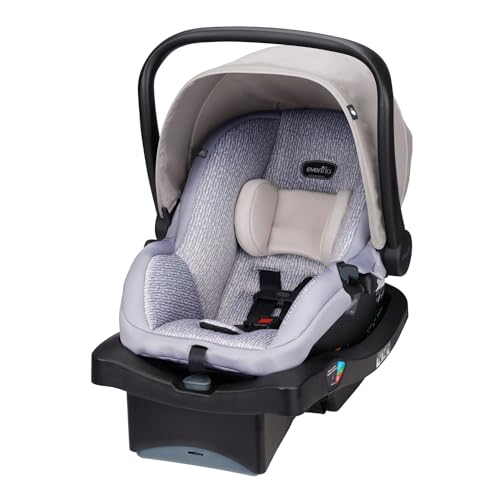Evenflo LiteMax 35 Infant Car Seat (River Stone), Lightweight, Extended Use, Belt Lock-Off, Ergonomic Handle