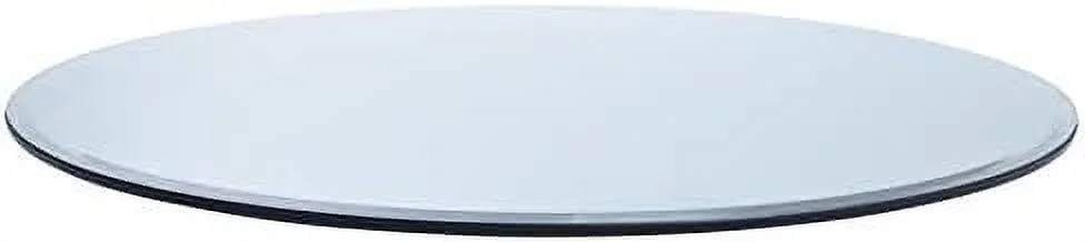 TJUNBOLIFE 38" Round 1/4" Thick Tempered Clear Glass Table Top with Flat Polished Edge