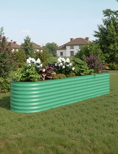 10x4x1.5ft Raised Garden Bed,Galvanized Raised Planter Boxes Outdoor with Easy Assembly, Large Garden Bed for Vegetables, Fruits, Flower