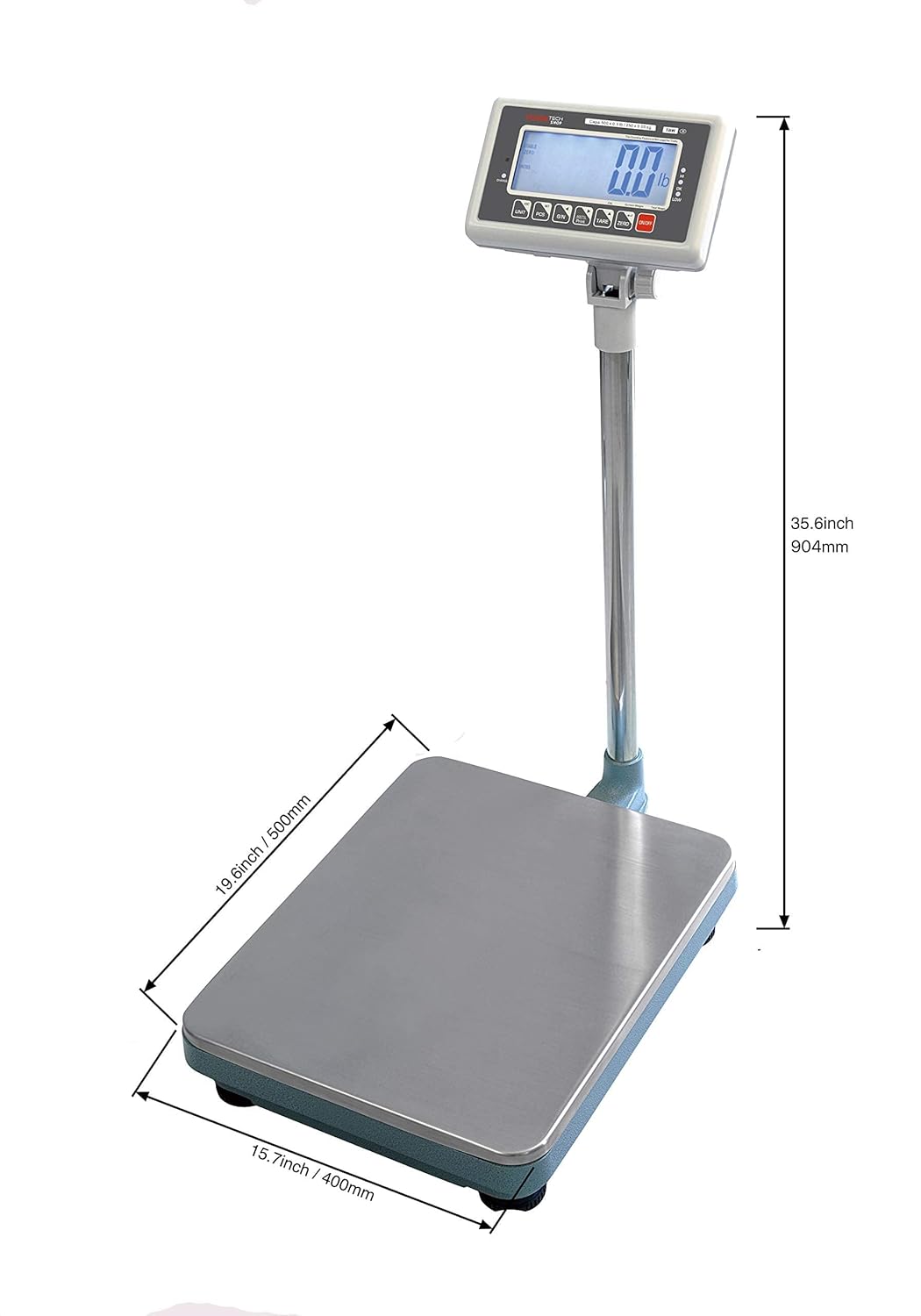 VisionTechShop TBW-500 Bench Scale for Warehouse Industrial Shipping Scale and, Lb/Kg Switchable, 500lb Capacity, 0.1lb Readability