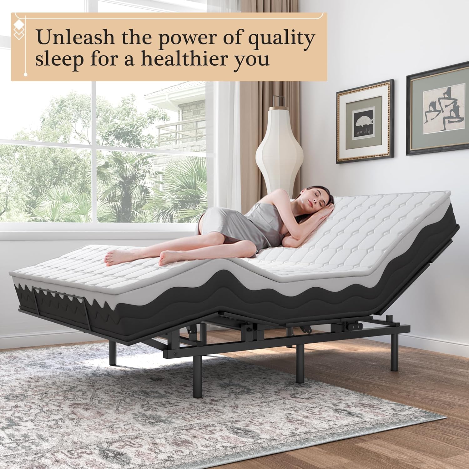 Adjustable Bed Frame -Wireless Remote -Memory Function -Adjustable Bed Base -Head and Foot Lift Incline -Zero Gravity -Quiet Motorfor Lying Down