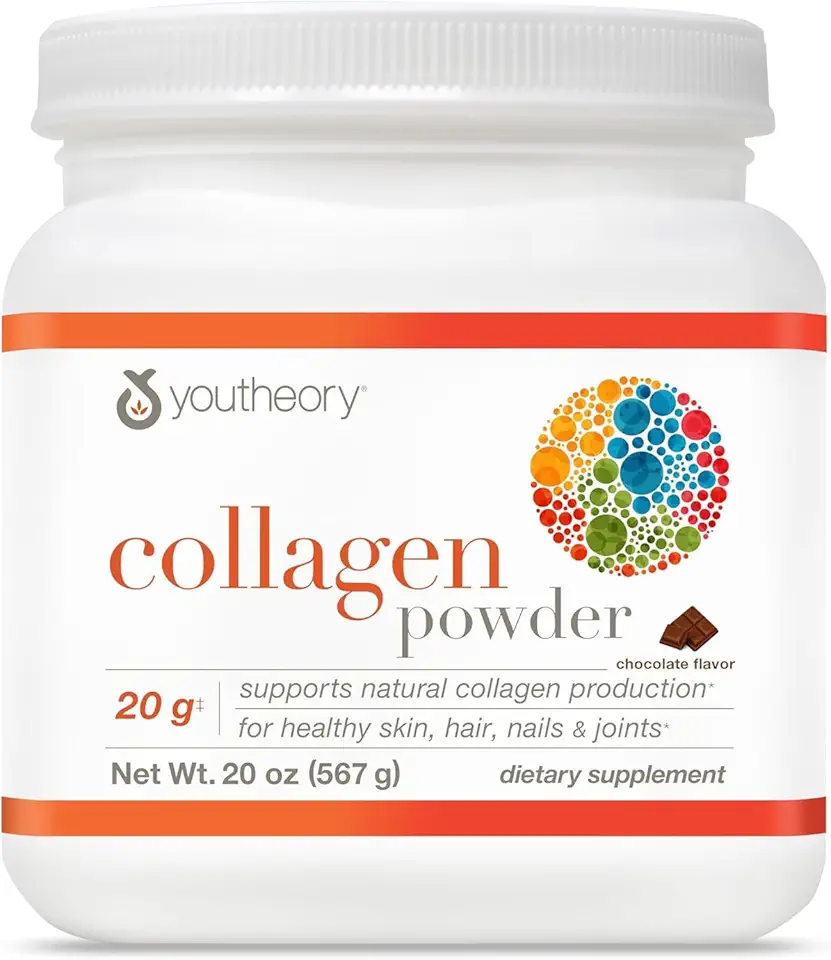 Youtheory Collagen Powder - Premium Collagen Supplement with Vitamin C & Biotin - For Healthy Hair, Skin, Nails & Joints