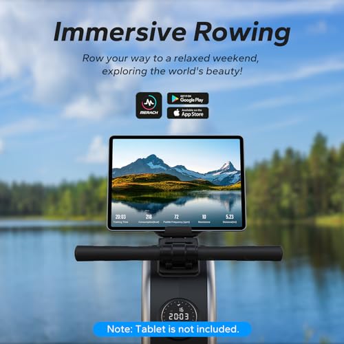MERACH Rowing Machine, Magnetic Rower Machine for Home, 16 Levels of Quiet Resistance, Dual Slide Rail with Max 350lb Weight Capacity