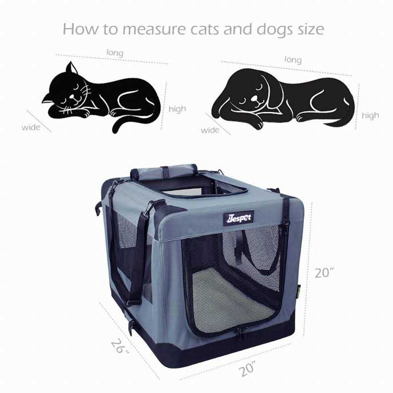 Jespet 3-Door Collapsible Soft-Sided Dog Crate - Pet Supplies online store