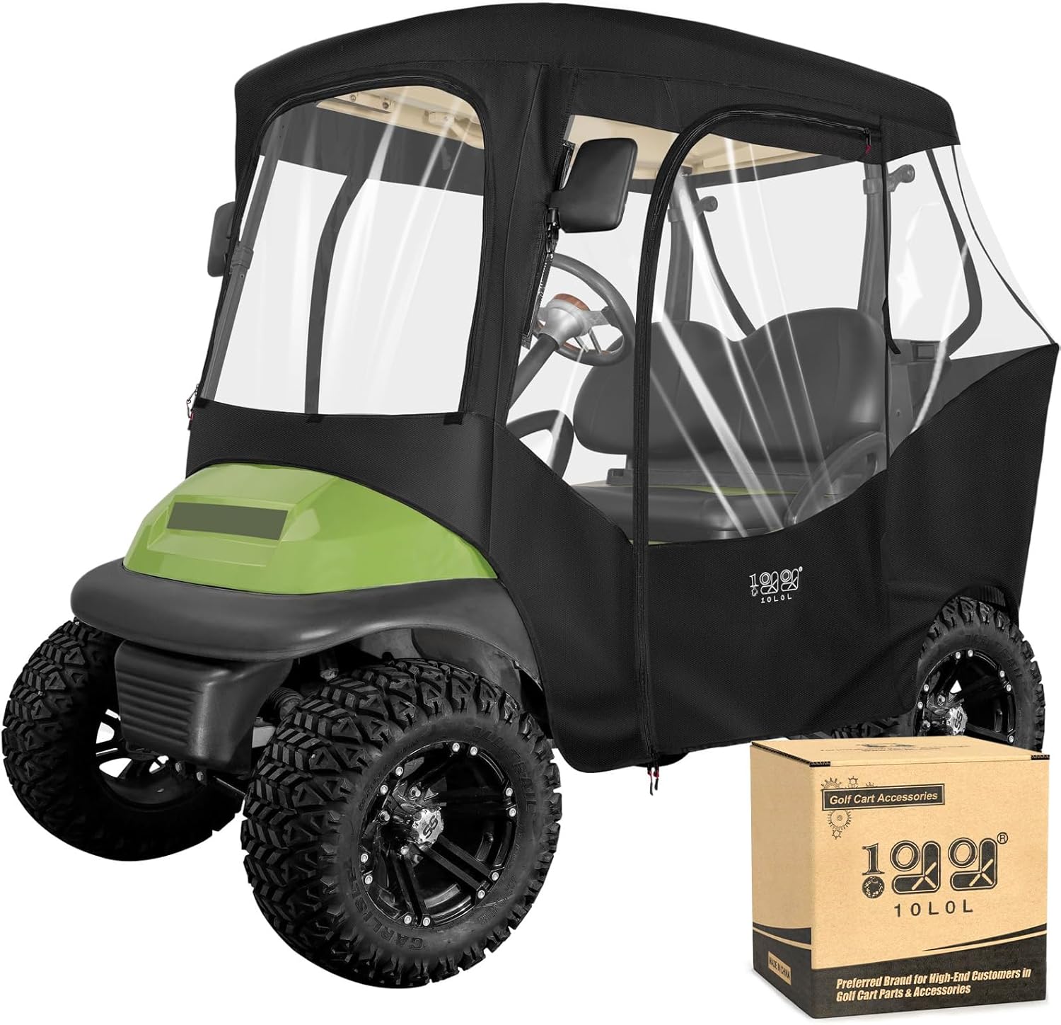 10L0L 2 Passenger Golf Cart Enclosures Cover for Club Car DS & Precedent, All Weather Windproof Waterproof Rain Cover