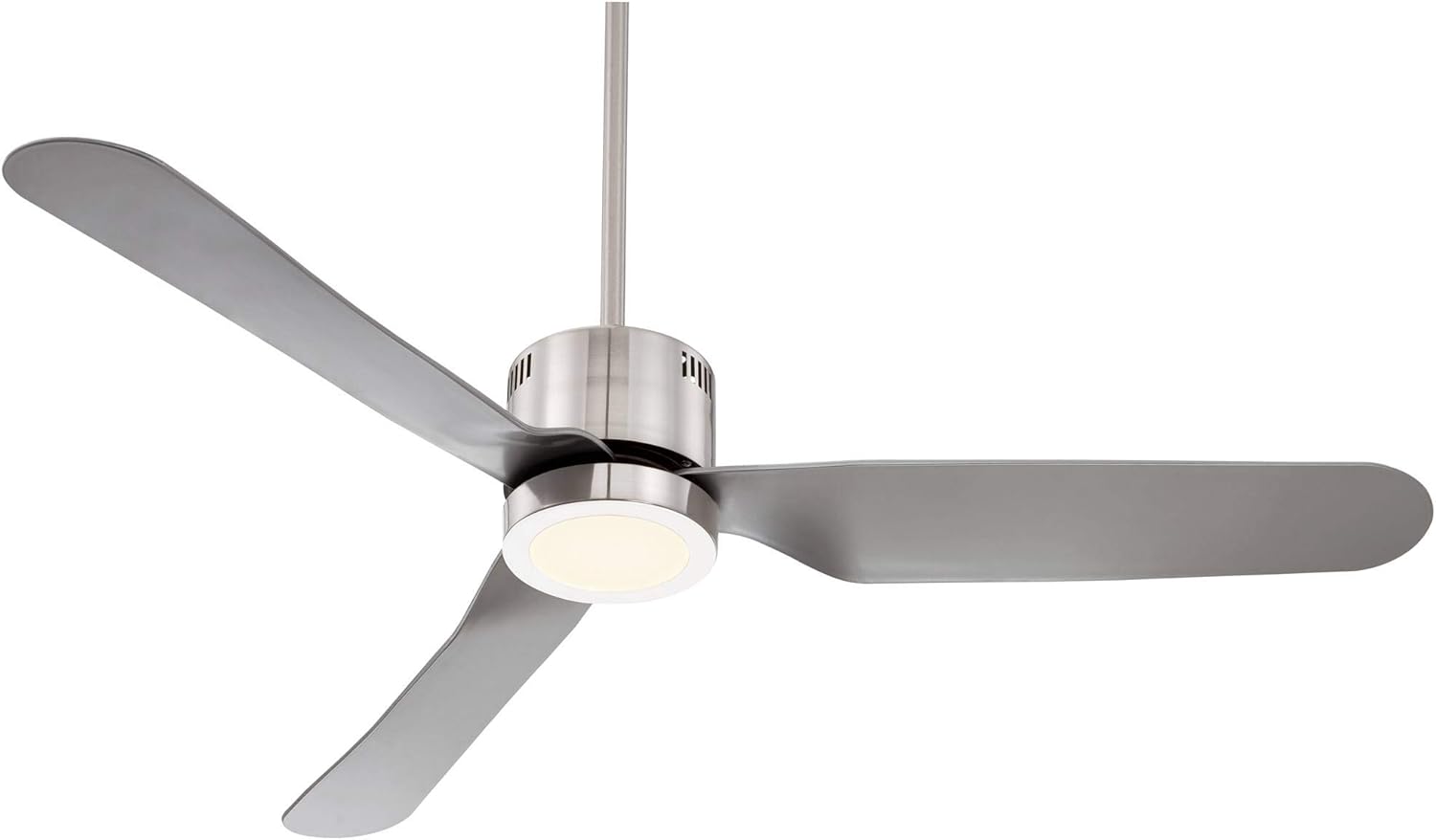 52 Visionary Modern Contemporary 3 Blade Indoor Ceiling Fan with Light LED Remote Control Brushed Nickel Silver Frosted for House Bedroom Living Room