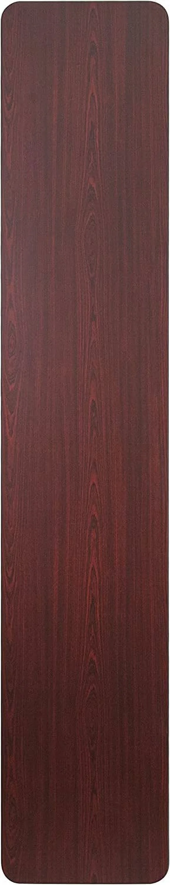 8-Foot Mahogany Melamine Laminate Folding Training/Seminar Table - Event Table