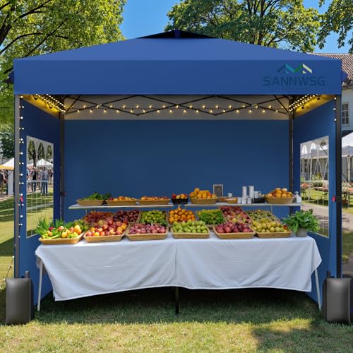 10X10 Pop Up Canopy Tent with 3 Sidewalls,Easy Up Canopy,Commercial Instant Shelter,Heavy Duty One Person Set Up Event Tent,Gray