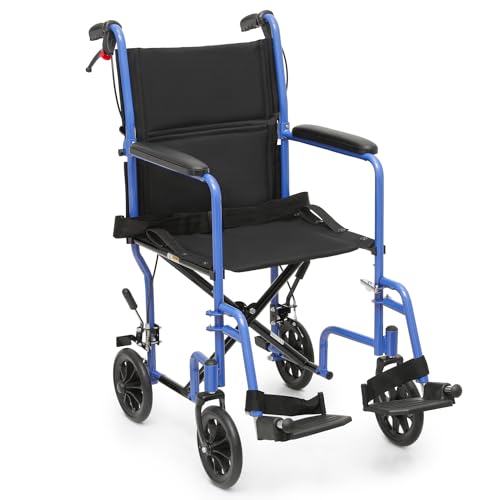 monicare Lightweight Wheelchair for Adults, with Locking Hand Brakes