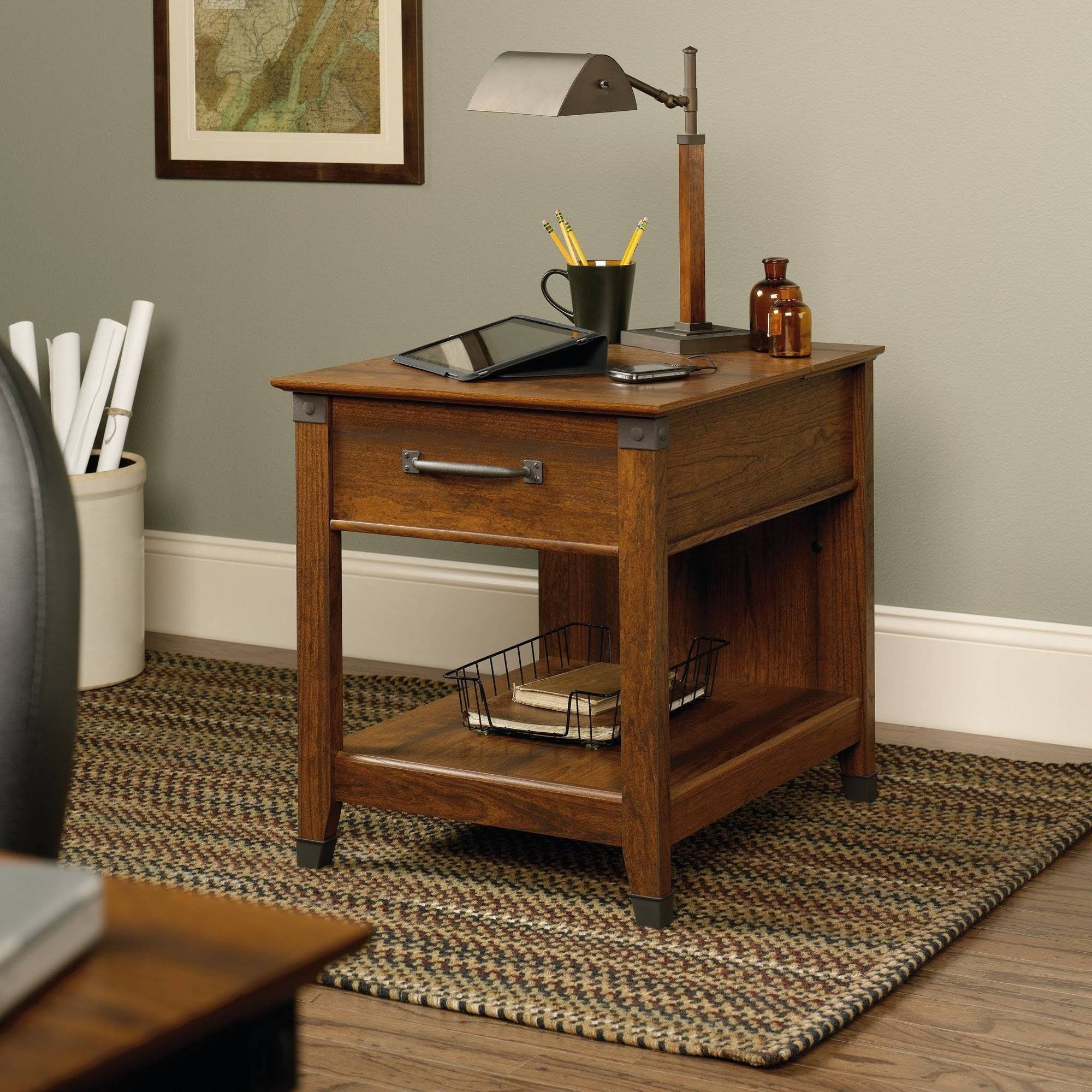 Sauder Carson Forge Smartcenter Side Table, Washington Cherry