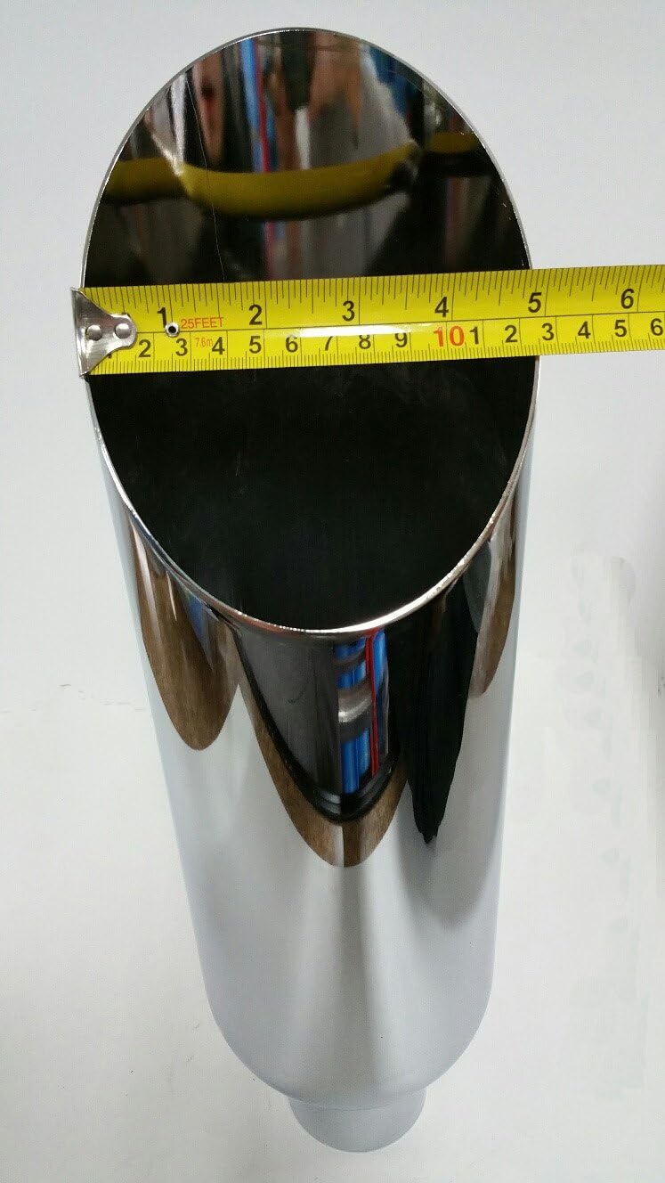 Angle Cut Stainless Steel Exhaust Tip 2.5" Inlet 5" Outlet 17" Pack of 2