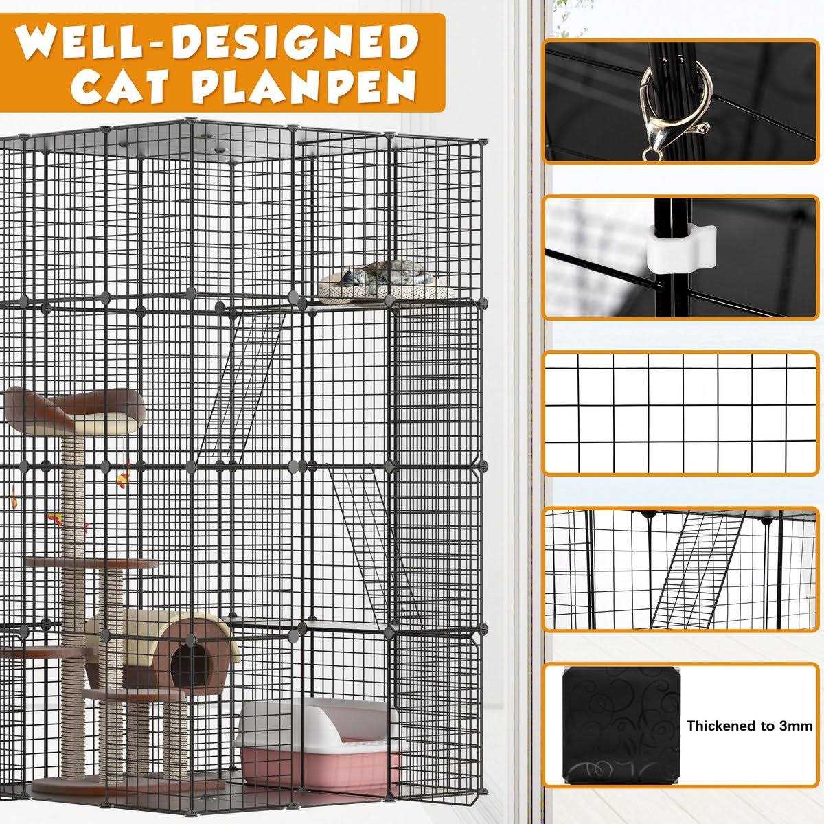 Coziwow DIY 4-Door Large Cat Cage Playpen - Pet Supplies online store