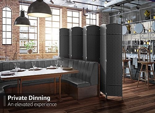 Sorbus 8-Panel Black Room Divider with Double Hinged Panels, 6 ft Tall Folding Privacy Screen