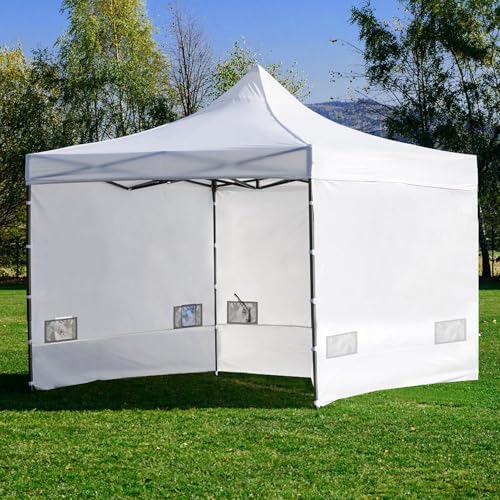 SANWAY 10x10 Pop Up Canopy Tent with Sidewalls x 4 &ndash; Easy Setup Canopy Tent, Waterproof, UV-Resistant