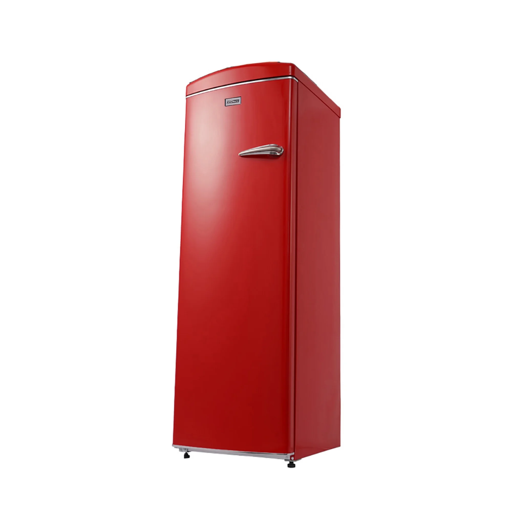 Conserv 8.3 cu. ft. Red Classic Retro Upright Freezer Frost Free with Compressor Cooling , Adjustable Feet and Sleek Retro Design