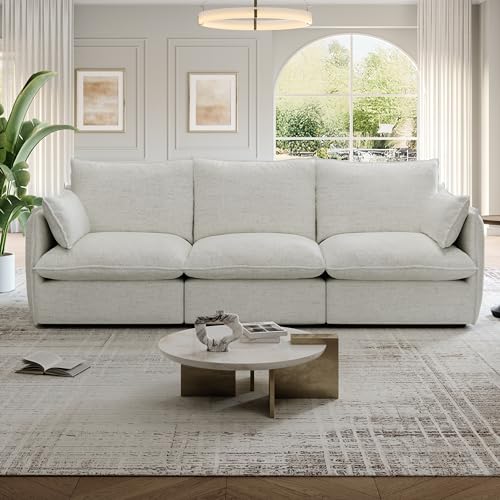 Cloud Modular Sectional Sofa, Waterproof Down Filled Sectional Sofas, High Backrest V Shaped 5 Seater Sectional Couches for Living Room