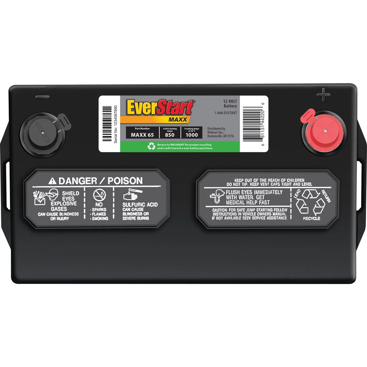 EverStart Maxx Lead Acid Automotive Battery, Group Size 65 12 Volt 850 CCA - Radiant Selections
