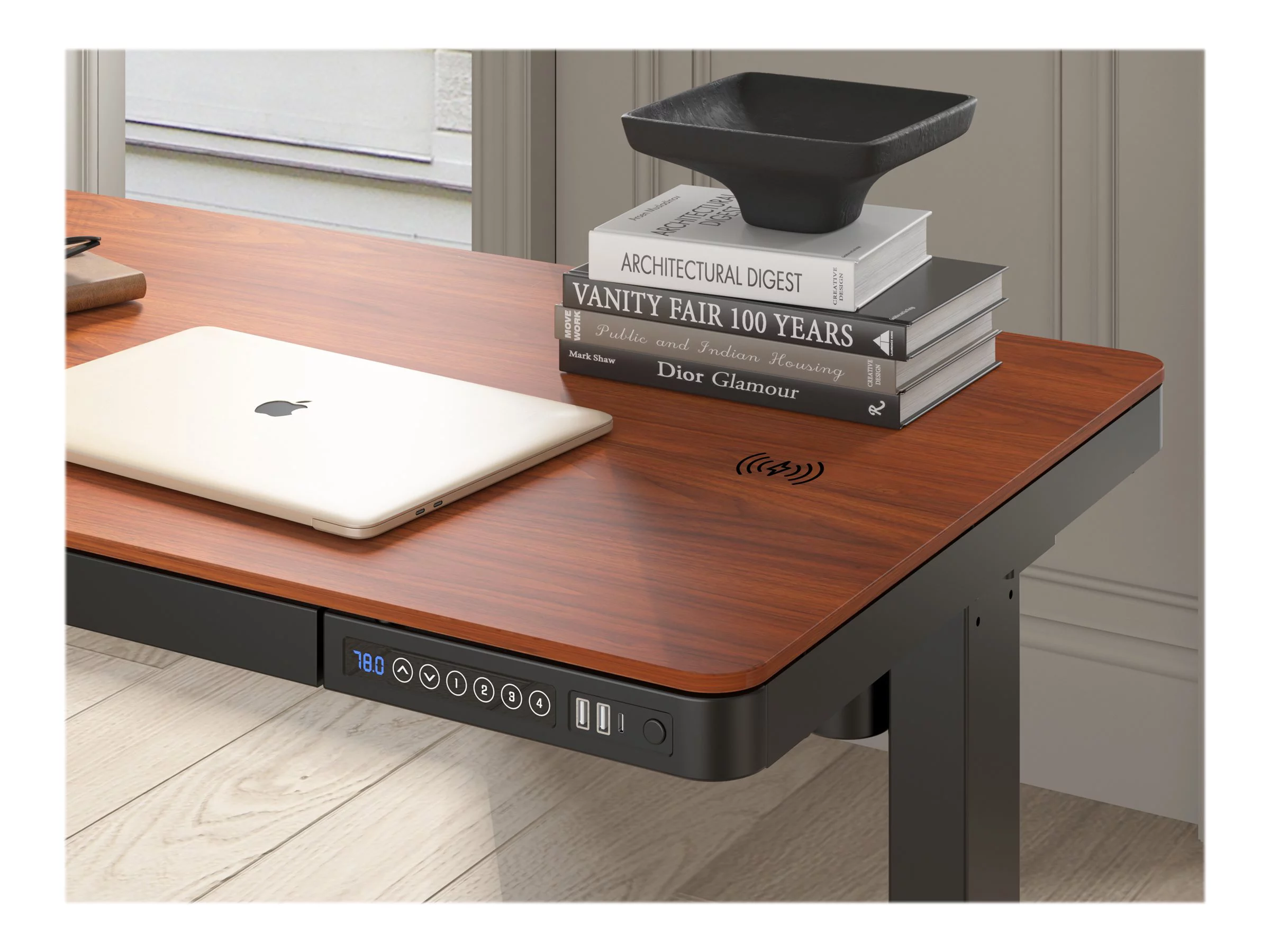Koble Juno - Sit/standing desk - electric height adjustment - walnut