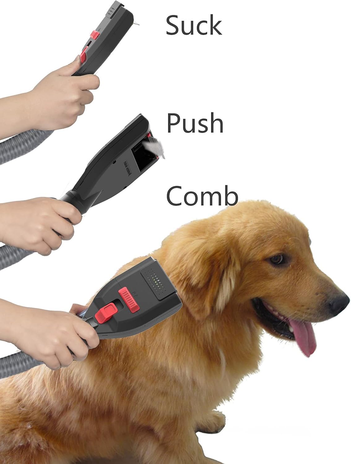 Defurry Pet Vacuum Grooming Brush and Shedding Comb Kit for Dog/Cat Hair, Vacuum Attachment Deshedding Tool for Dogs/Cats