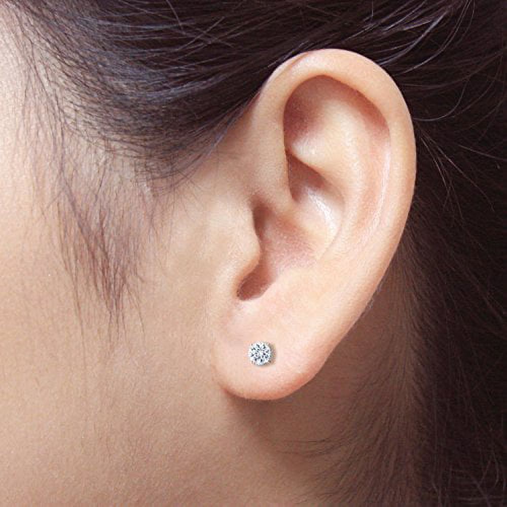 14k Rose Gold Round Lab Grown Diamond Stud Earrings (1/4 cttw, E-F, VS1-VS2) 4-Prong Basket, Push-backs by Diamond Wish