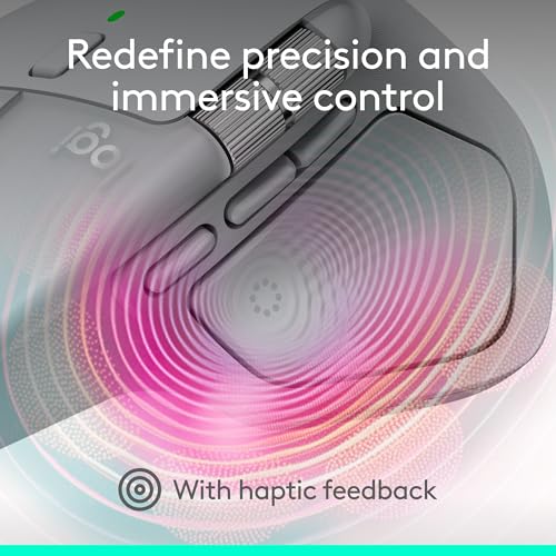 Logitech MX Master 4, Ergonomic Wireless Mouse with Advanced Performance Haptic Feedback, Ultra-Fast Scrolling, USB-C Charging, Bluetooth, Windows