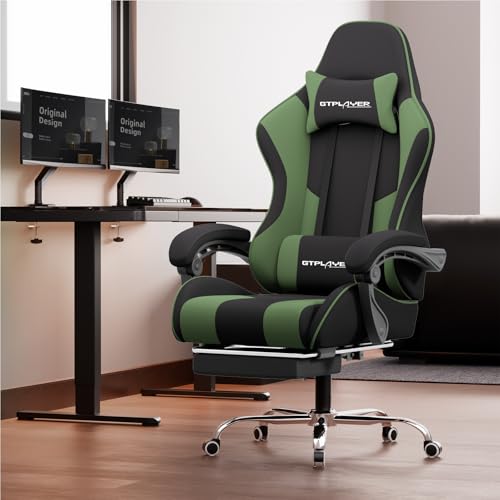 GTPLAYER Gaming Chair, Computer Chair with Footrest and Lumbar Support