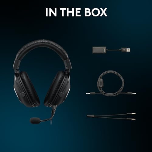 Logitech G Pro X Wired Gaming Headset: Blue VO!CE Detachable Boom Mic, DTS 7.1, 50 mm Drivers, USB/3.5mm Aux, Spare Memory Foam Ear Pads