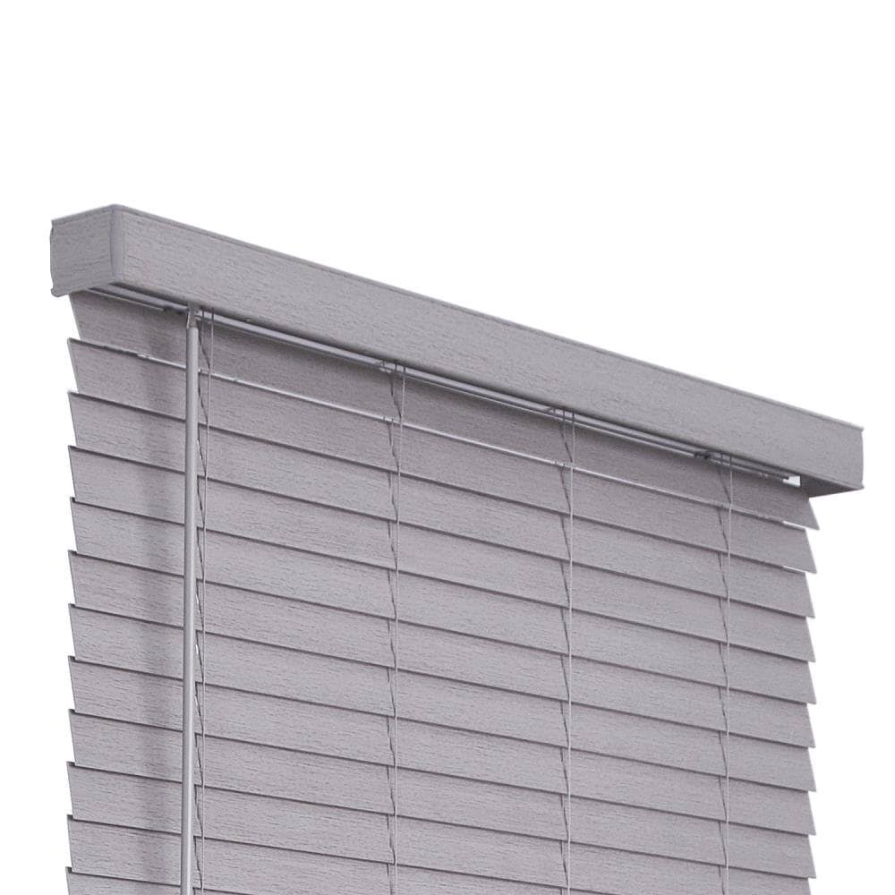 Allen + Roth 2-in Slat Width 42.25-in x 72-in Cordless Gray Faux Wood Room Darkening Horizontal Blinds | DFWDB4872-42.25