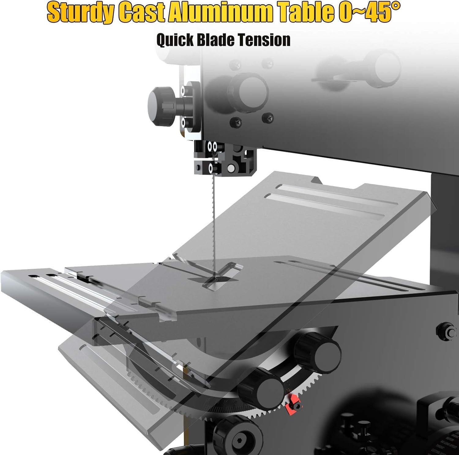Woodskil 3A 9-Inch Band Saw,2500FPM & 1720RPM Low Noise Induction Motor Bandsaw Anti-Shake with Steel Base and Cast Aluminum Table