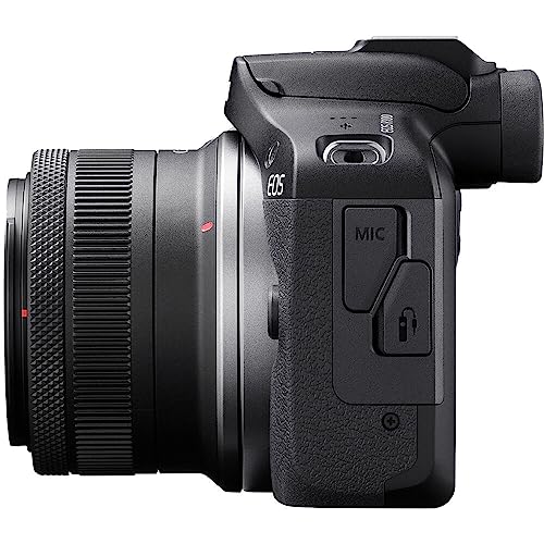 Canon EOS R100 Mirrorless Camera with 18-45mm and 55-210mm Lenses Kit (6052C022) + Bag + 64GB Card + LPE17 Battery + Charger + Card Reader + Flex