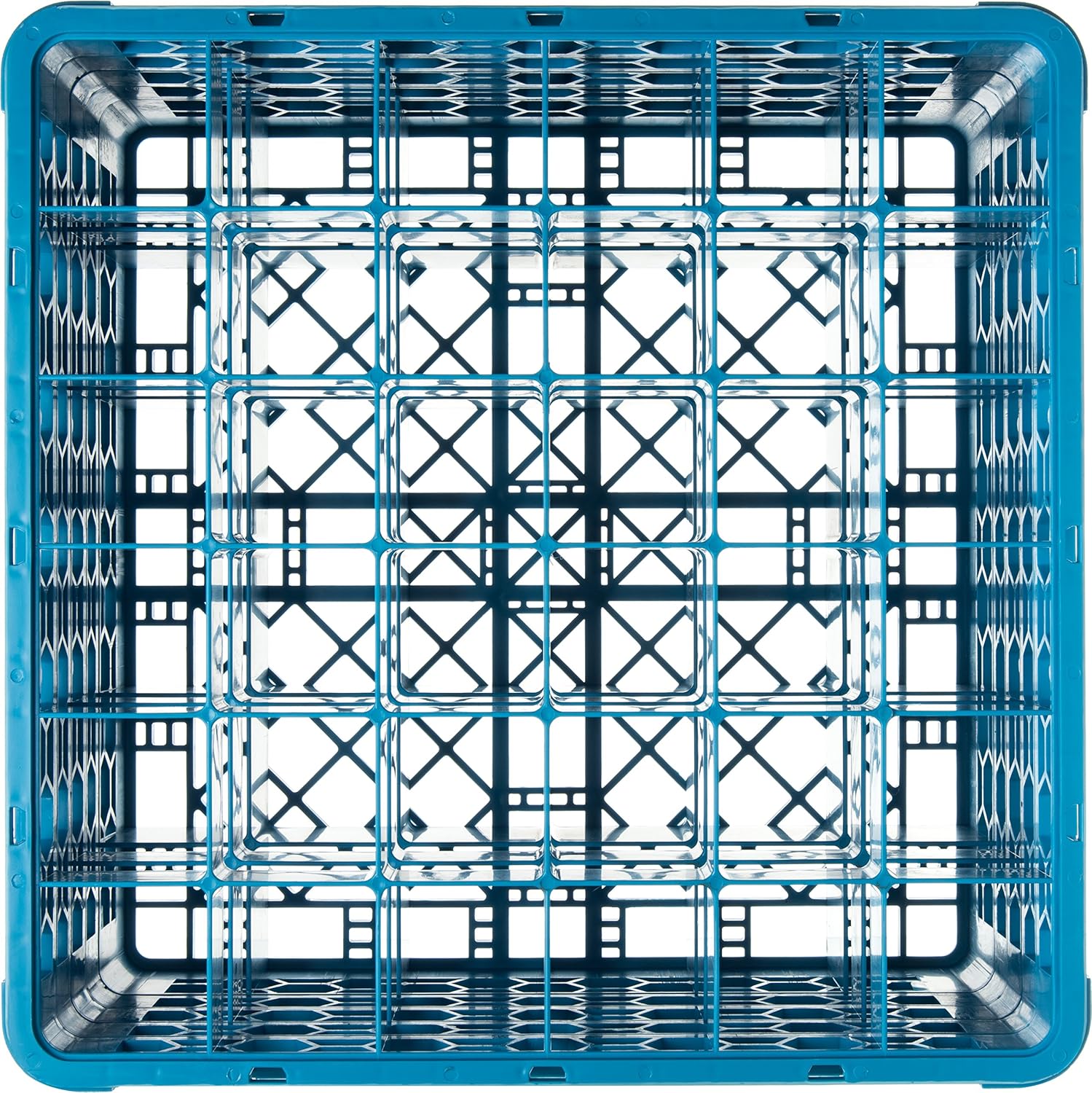 Carlisle RG9-314 OptiClean 9-Compartment Glass Rack w/ 3 Extenders, 20.88" Length, 20.88" Width, 8.72" Height, Blue (Pack of 2)