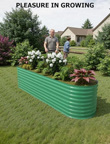 10x4x1.5ft Raised Garden Bed,Galvanized Raised Planter Boxes Outdoor with Easy Assembly, Large Garden Bed for Vegetables, Fruits, Flower