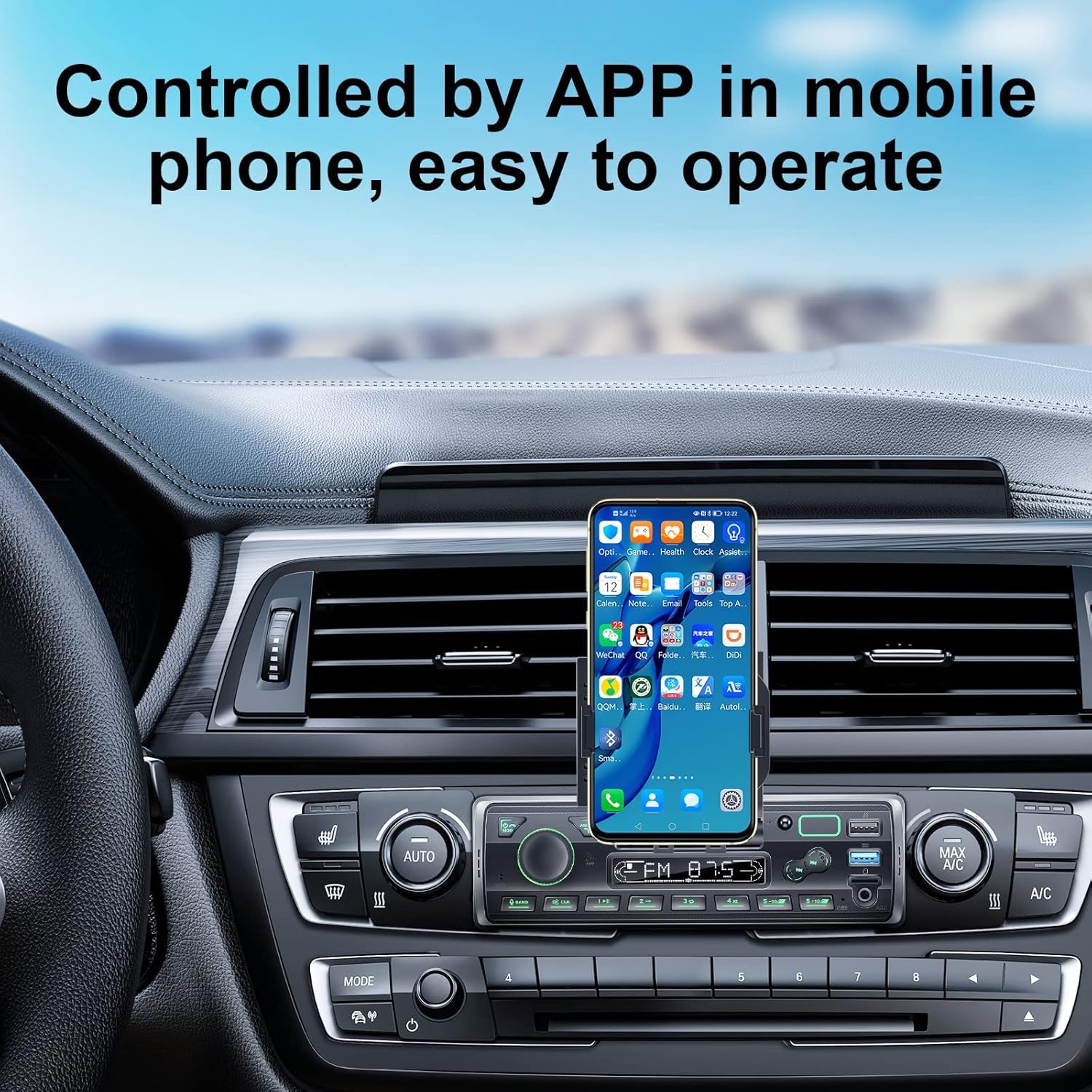 LXKLSZ Car Stereo with Bluetooth Single Din with APP Control MP3 Player Support Hands-Free Calls/USB/FM/AM/TF/AUX-in/EQ Set