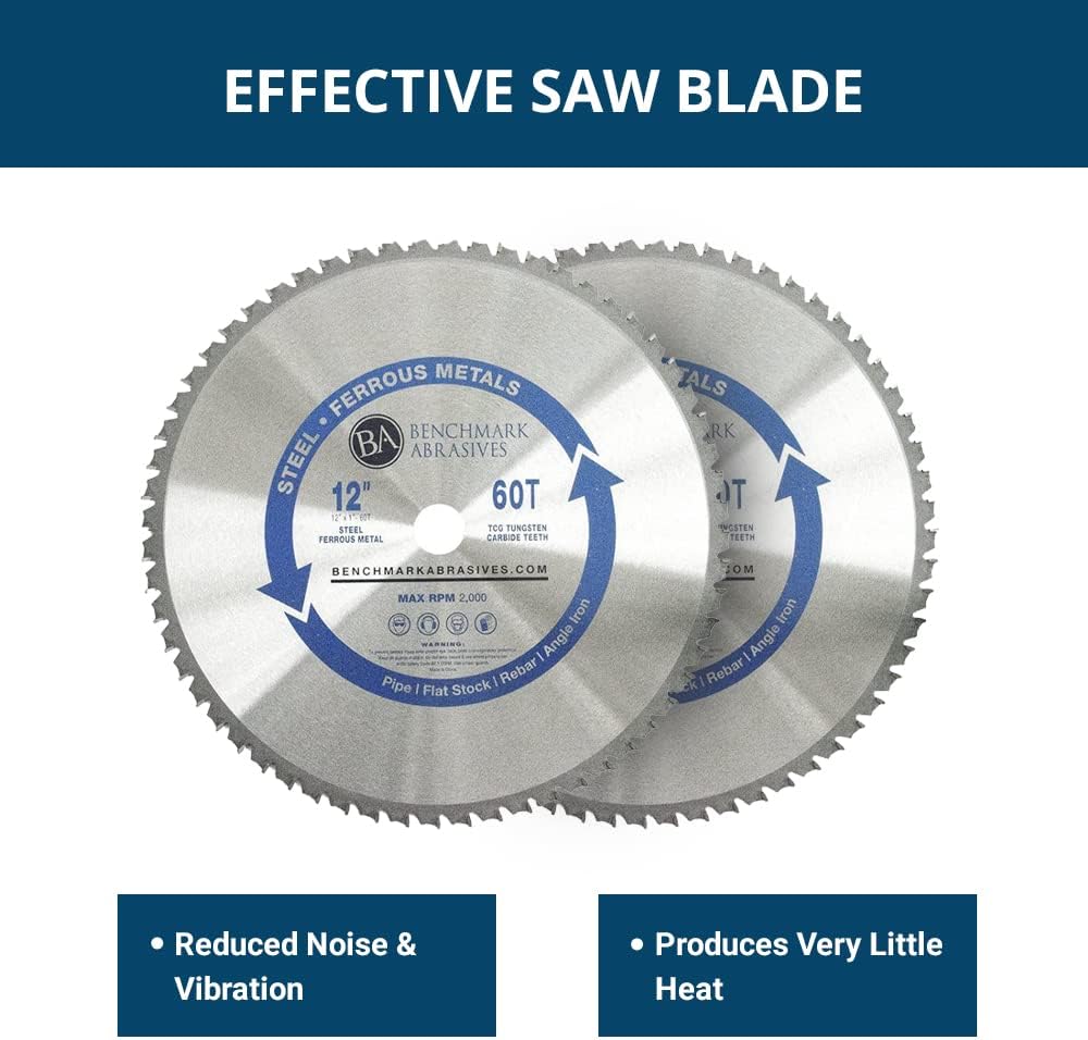 Benchmark Abrasives 14" 80 Tooth Tungsten Carbide Tips Saw Blade for Thin Steel and Ferrous Metals