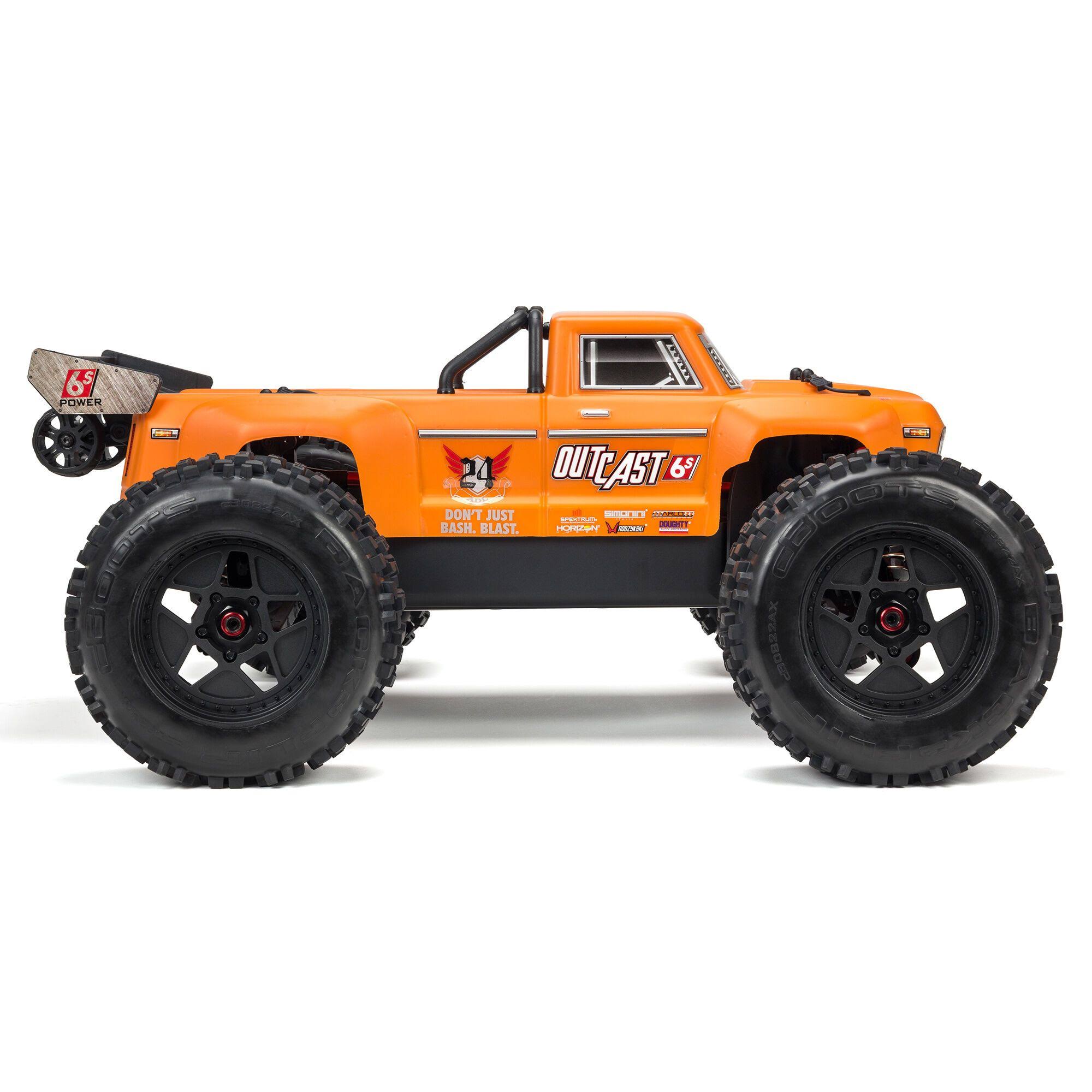Arrma 1/8 Outcast 6s 4WD BLX Stunt Truck Matte Orange